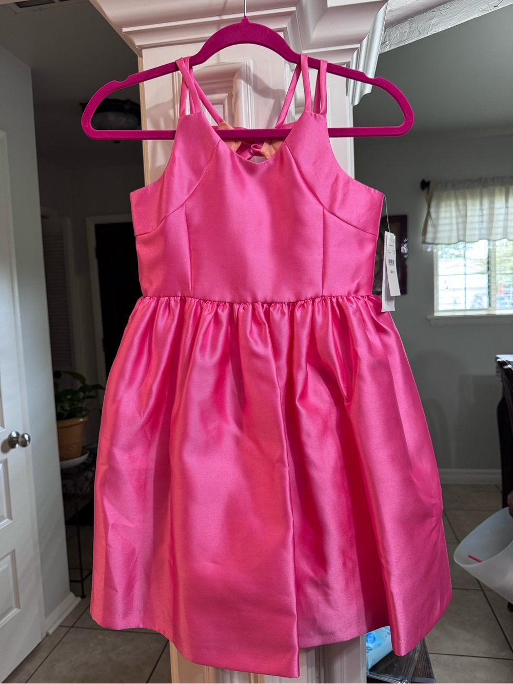 Girls Pink Satin Party Dress Bonnie Jean 10